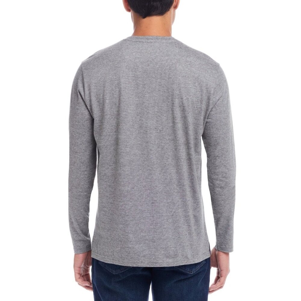 Weatherproof Vintage Mens Stripe Long Sleeve Henley T Shirt Grey Size M NWT - Picture 3 of 6